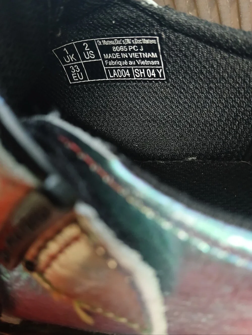 Dr. Martens Kids Iridescent Silver Double-Strap Mary Jane Shoes